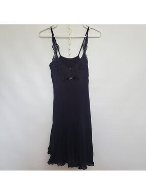 Nina Lee LBD Little Black Dress Mini Slip Camisole Lace Womens (S)